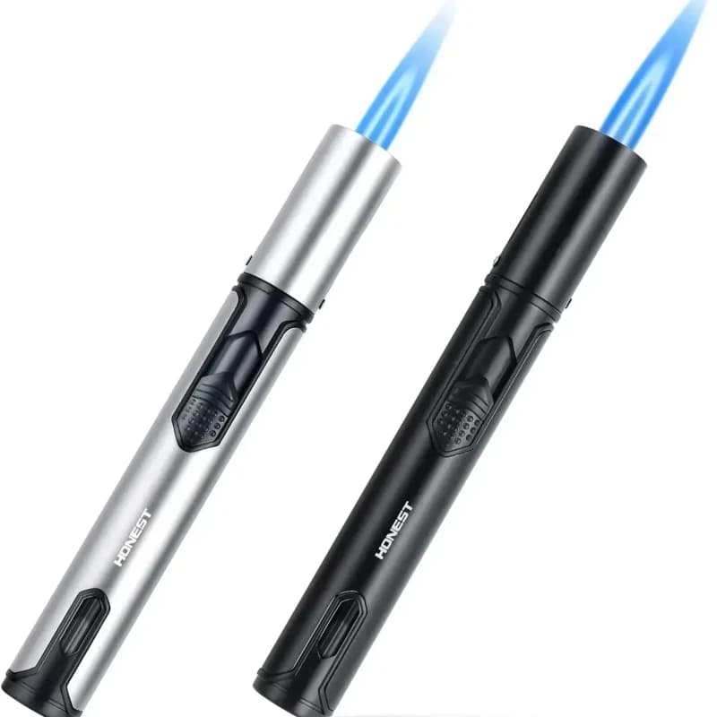 4PC/1PC Onesto Metallo Antivento Torcia Accendino A Gas, Penna Riutilizzabile Jet Fiamma Accenditore per Cucina BBQ Candela Camping Gadget da uomo