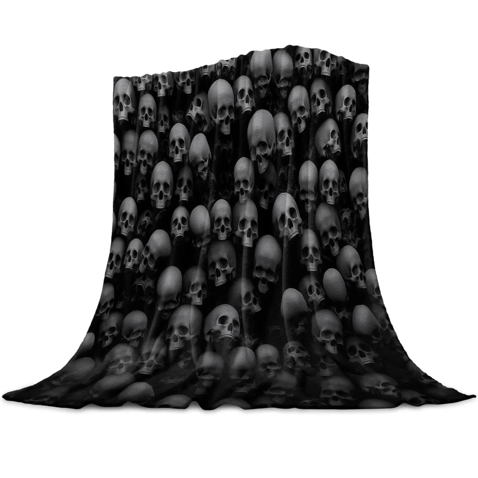 Black Skull Soft Warm flanella coperte divano letto coperte da tiro coperte da viaggio in pile corallo