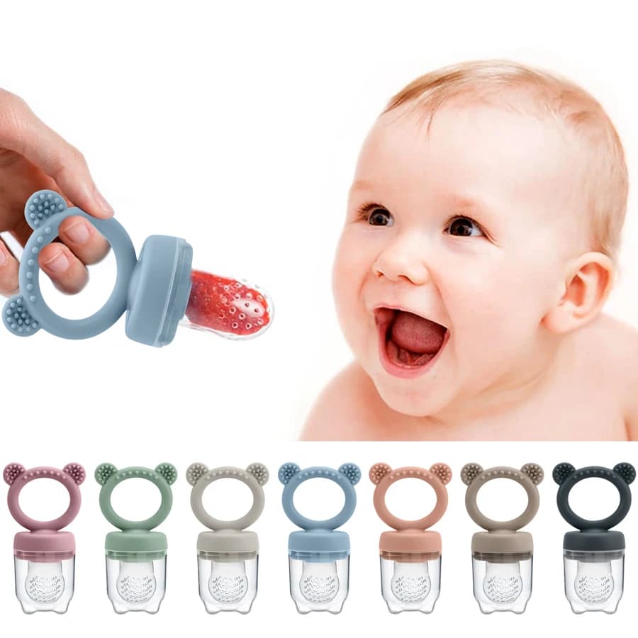 Ciuccio per bambini Alimentatore per frutta con coperchio Silicone Neonato Capezzolo Frutta fresca Cibo Verdura Alimentazione Succhietto Massaggiagengive per bambini Giocattoli