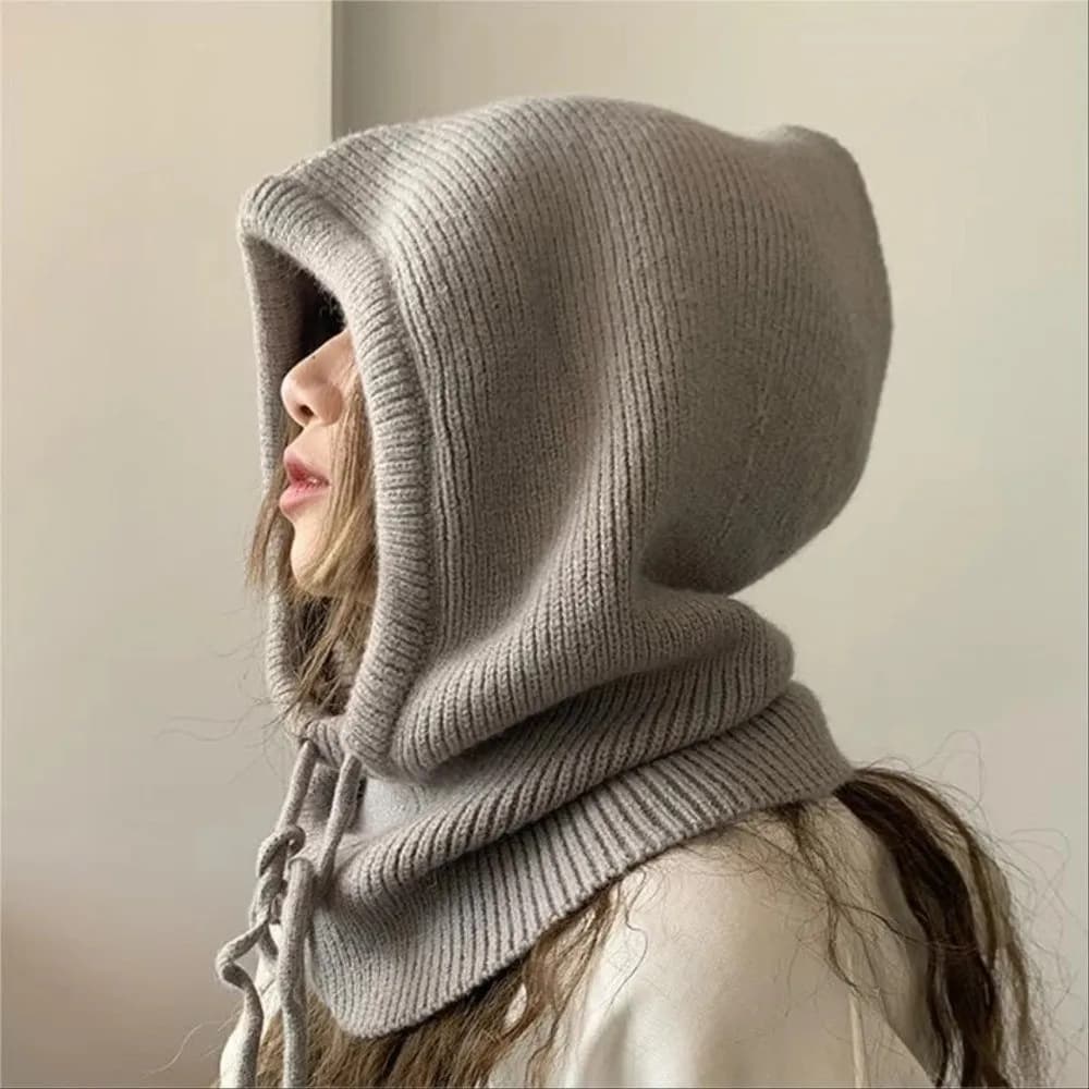 Berretti con cappuccio lavorati a maglia invernali spessi Isolamento caldo Passamontagna elastico Cappello antivento con coulisse Berretti regolabili Cappelli bomber