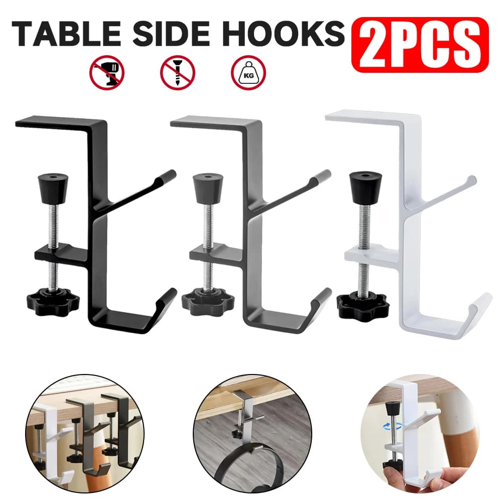 Removable Desk Edge Hook Punch-free Hanging Bag Hanger Handbag Holders Table Side Headphone Stand Universal Metal Rack Hooks