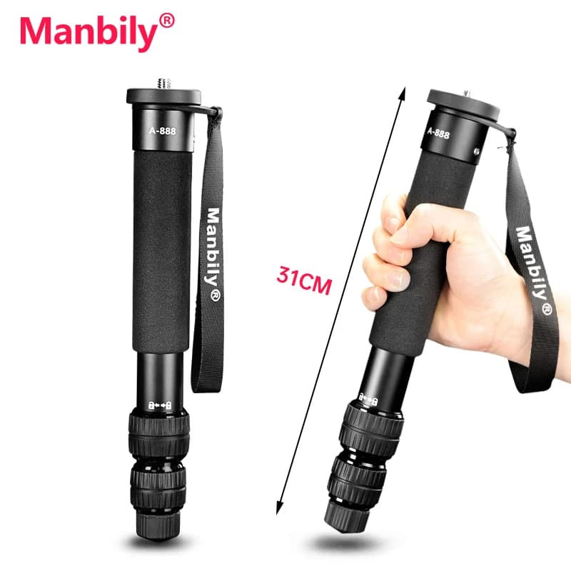 Manbily A-888 32mm Monopod For Camera Selfie Stick Monopod Tripod Lightweight Video Shooting