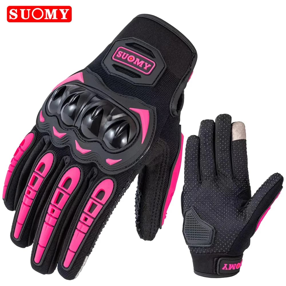 Suomy Women's Pink Motorcycle Gloves Women's Breathable Motorcycle Cross Summer Gloves Riding Gloves for Men's Bicycle