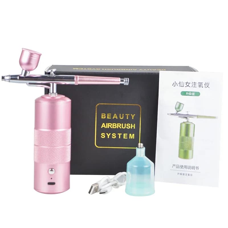 Wireless Portable Airbrush Oxygen Injector Nano Fog Mist Sprayer Gun For Nail Design Tattoo Craft Cake DIY Colorful Air-Brush