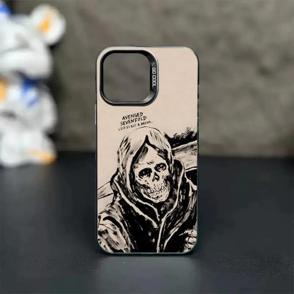 INS A-Avenged Sevenfold Phone Case For lMDColor Silver Shell For lPhone 18 17 16 e 15 14 13 12 11 Pro Max Plus