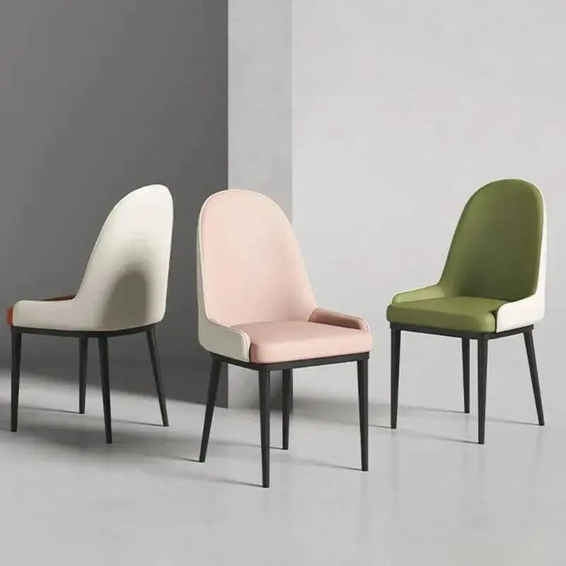Sedia Moderna di Lusso per Camera da Letto, Sedie da Pranzo Estetiche con Cuscino Medio, Ergonomiche in Legno, Stile Nordico, Poltrone da Salotto, Mobili