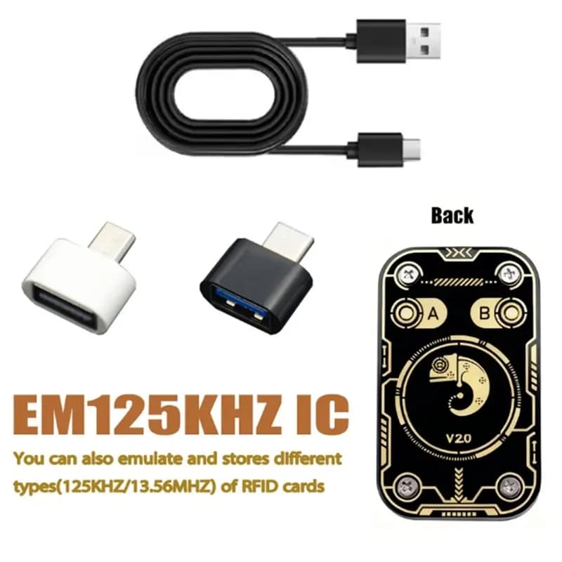 B29C-Chameleon Ultra V2.0 RFID Smart Chip Reader NFC Duplicator 5XUID Keychain Decoding Functionality 125Khz 13.56Mhz Card