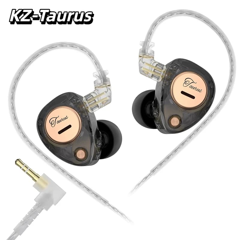 KZ Taurus Dual Dynamic Driver Powerful Low Wired Headphones with Double HD Microphone Auxiliary with HIFI headphones Auxiliary