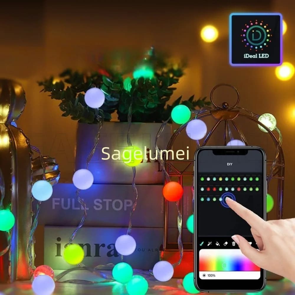RGB Dreamcolor WS2812B Striscia Led Smart APP Ghirlanda Di Natale Luce Impermeabile Festa Festa Tenda Camera Led String Lucine