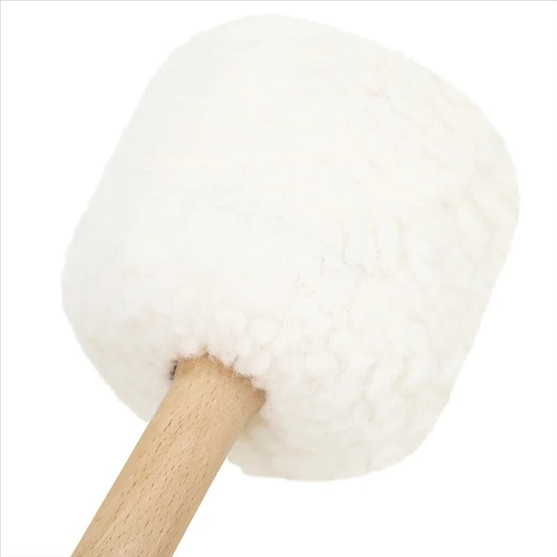 A69P-IRIN Professional Songbo Singing Bowl Mallet Sound Therapy Gong Hammer Lamb Plush Head Beech Wood Handle - Small Head