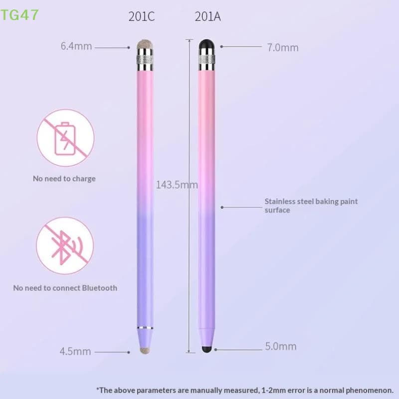 【LS】Mesh Fiber Capacitive Stylus Pen Double Nib Touch Screen Pens Drawing Pen For Universal Capacitive Screen Smart Phone Tablet