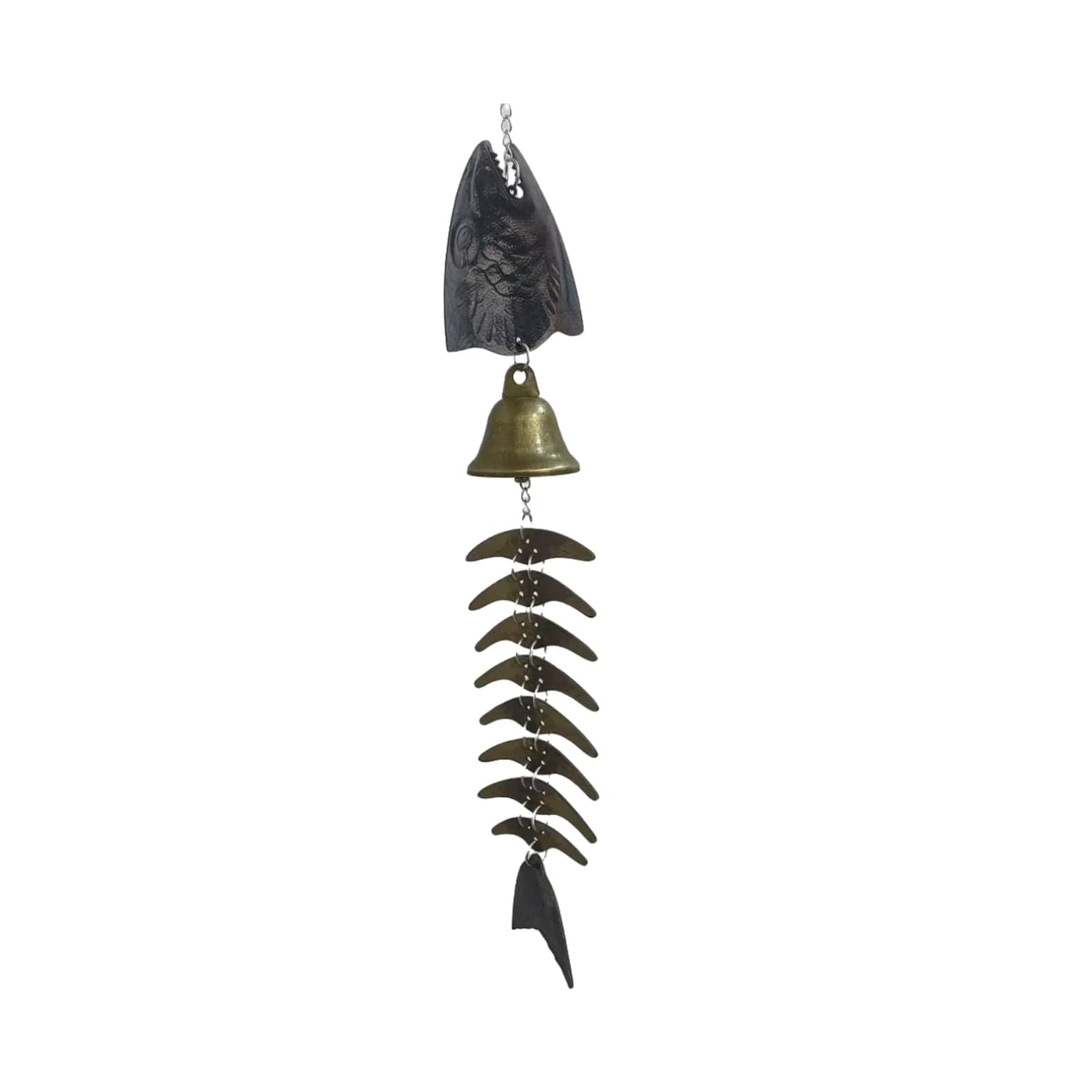 durable iron fish skeleton wind chimes soothing metal wind chimes