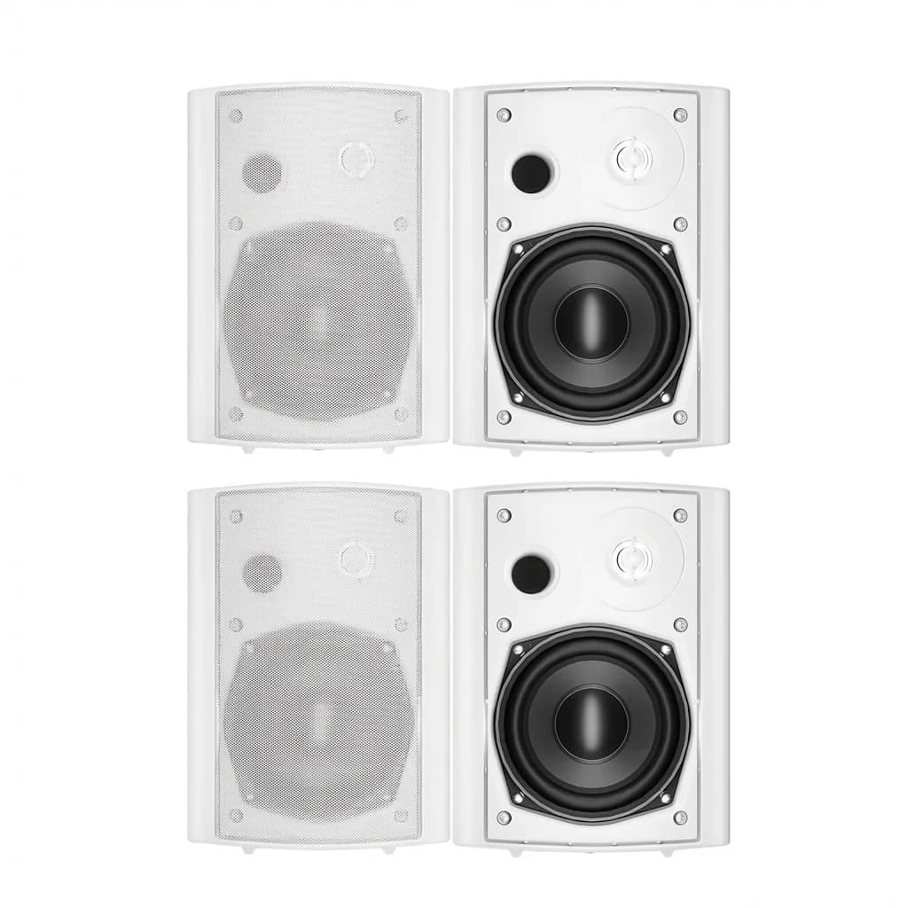 STUDIOFINIX Altoparlanti Bluetooth da Esterno da 5,25 Pollici, Altoparlanti Impermeabili da Parete da 600W per Interni ed Esterni, Patio, Portico, 4 Pezzi