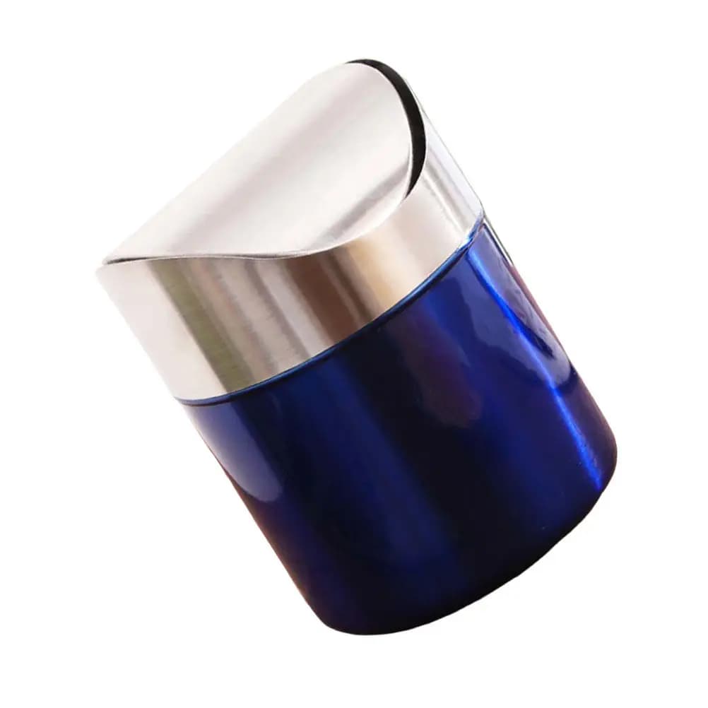 1Pcs Rust Resistant Stainless Steel Trash Can Minimalist Design Waste Bin for Office Kitchen Bedroom Garbage Can