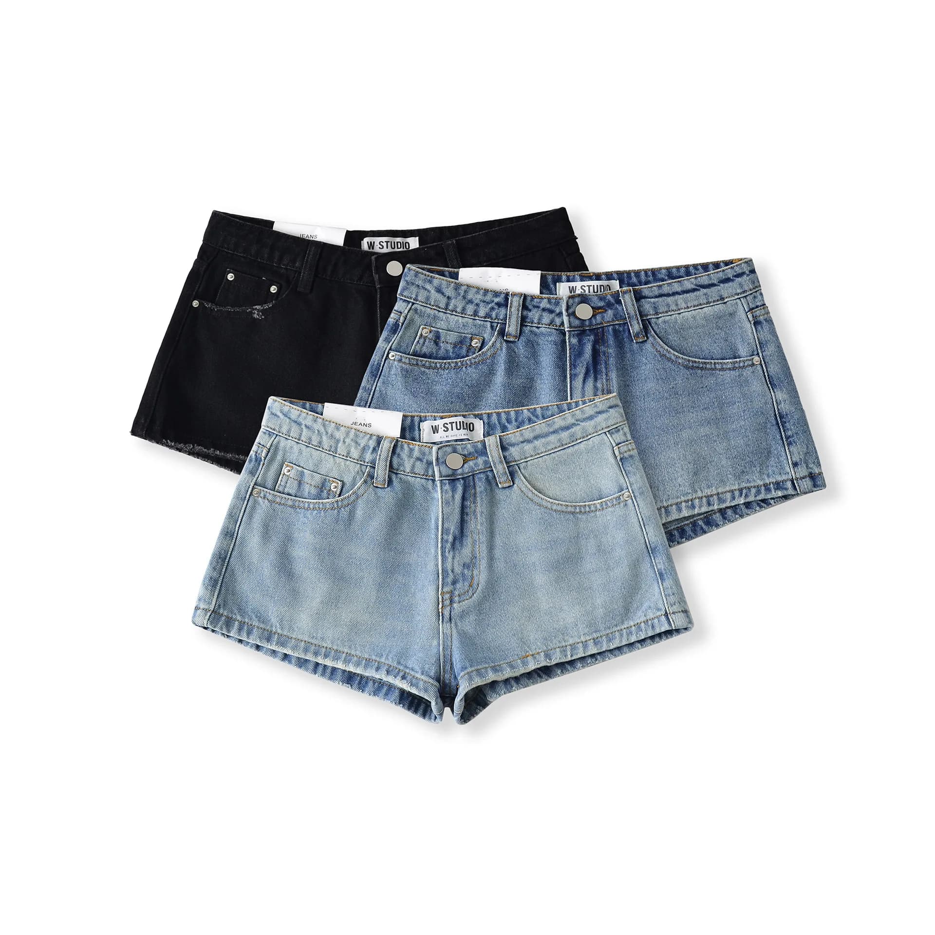 New Women's Sexy Mid Waist Denim Shorts 2026 Summer Vintage Fashion Denim Hot Pants