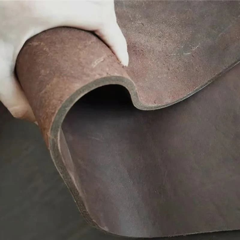 Thick cowhide, genuine leather, cowhide material, brown plain weave, whole sheet, dark brown, oily dog leash, 4.5mm ultra thick