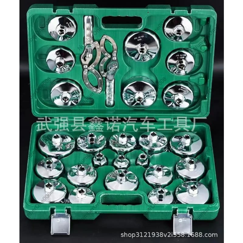 Set di Chiavi per Filtro Olio da 17-31 Pezzi, Kit di Rimozione Filtro Olio a Coppa per Auto, SUV, Moto, Strumenti di Riparazione Automobilistica