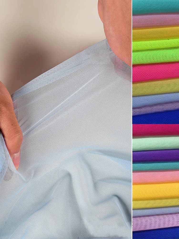 Mesh Fabric Spandex Nylon High Elastic Mesh Soft Drape Breathable for Sewing Bottoming Shirt Dance Wear Skirt by Meters