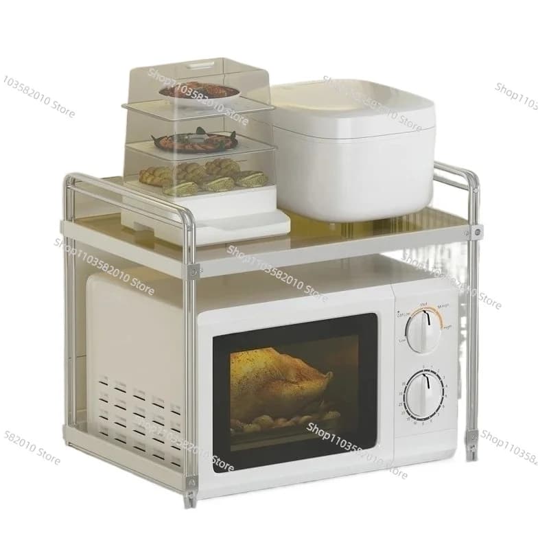 Ripiano in Vetro Temperato per Microonde, Supporto da Banco per Pentola del Riso e Friggitrice ad Aria