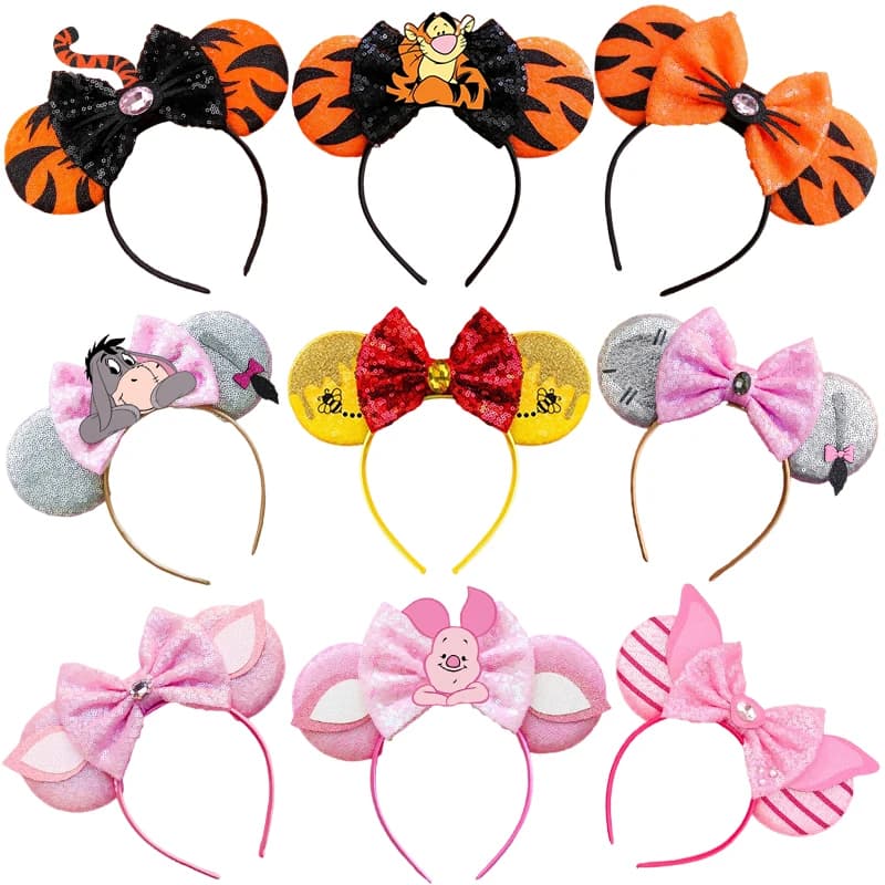 Disney Mickey Mouse HairBands Winnie the Pooh Tigger Eeyore Ear fasce per ragazze bambini donne Bee maialino fiocchi accessori per capelli