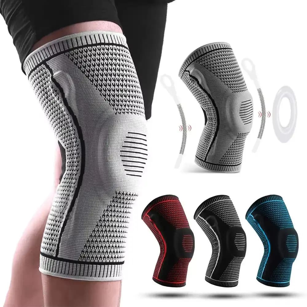 Protezione per ginocchiere sportive da basket Supporto per tutore di compressione in silicone unisex per alleviare il dolore antiscivolo per l'artrite