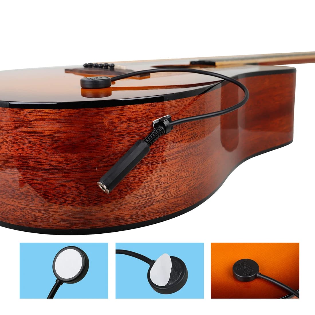 Pickup per chitarra acustica professionale Nero Ukulele Violino Violoncello Microfono a contatto piezoelettrico Pickup Accessori Parti