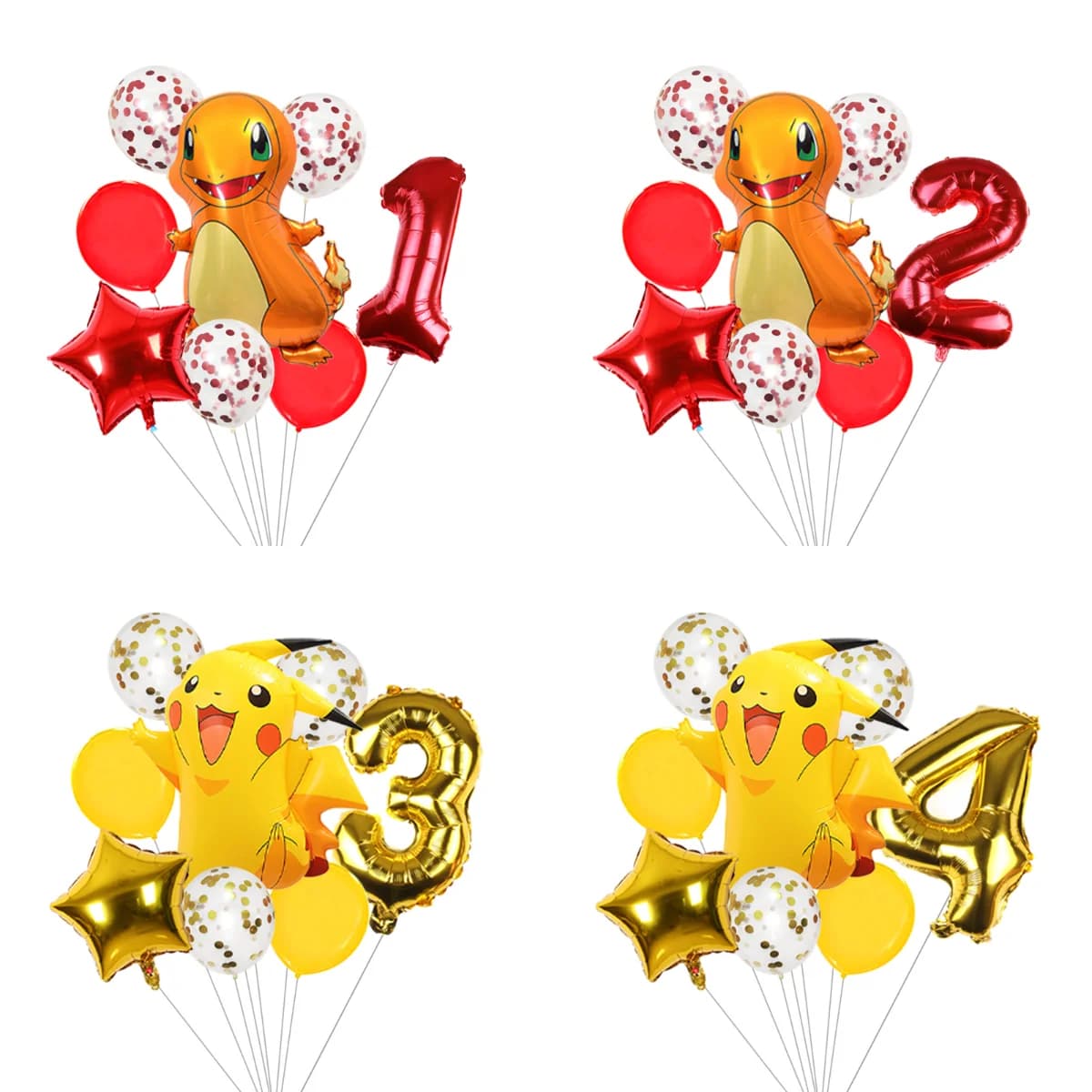 Set di Palloncini Decorativi per Festa di Compleanno Pikachu, Palloncino 3D in Foil di Pikachu POKEMON GO