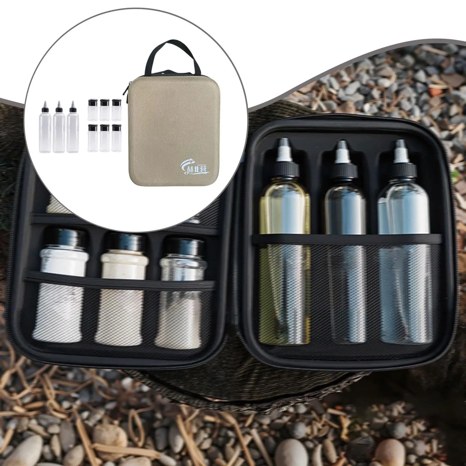 Kit di Spezie da Campeggio in Materiale EVA, Contenitori Portatili per Spezie, Set di Utensili da Cucina per BBQ all'Aperto ed Escursionismo