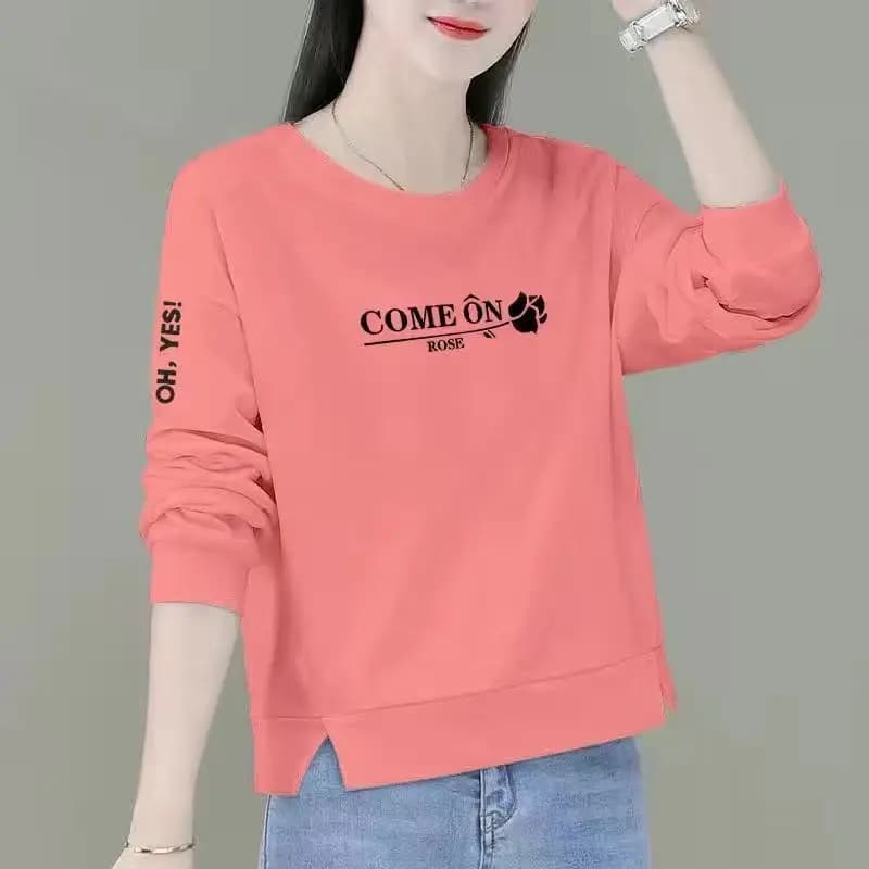 Loose Korean Style Printed Long Sleeve Hoodie Women's Spring Autumn Short Taller Versatile Casual Comfortable Fashionable Top