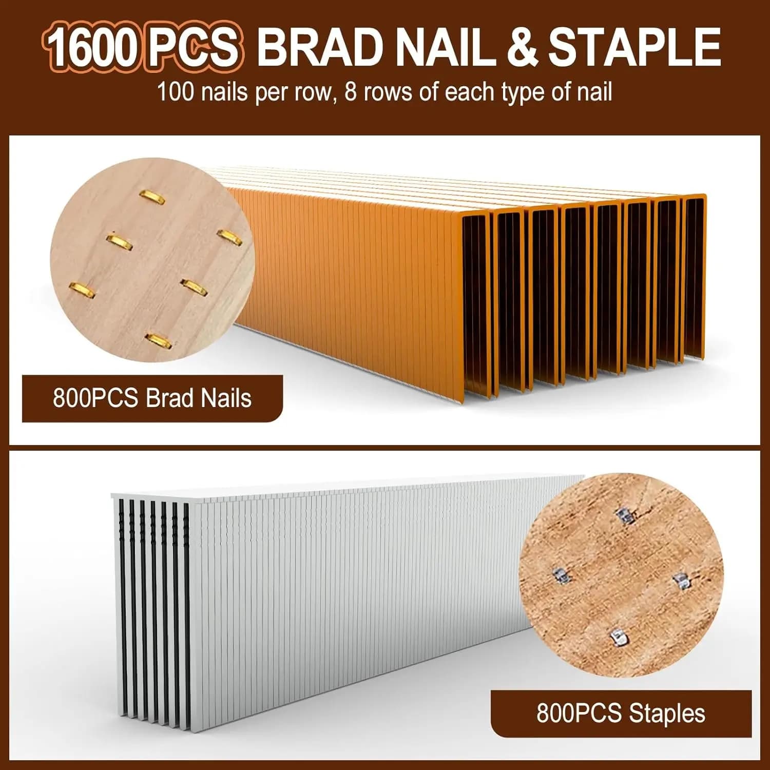 1600 pz/scatola F32 Brad Chiodi 425K Graffette 18 Gauge Placcatura In Rame Brad Chiodi per Cucitrice Elettrica Pistola Utensili Elettrici