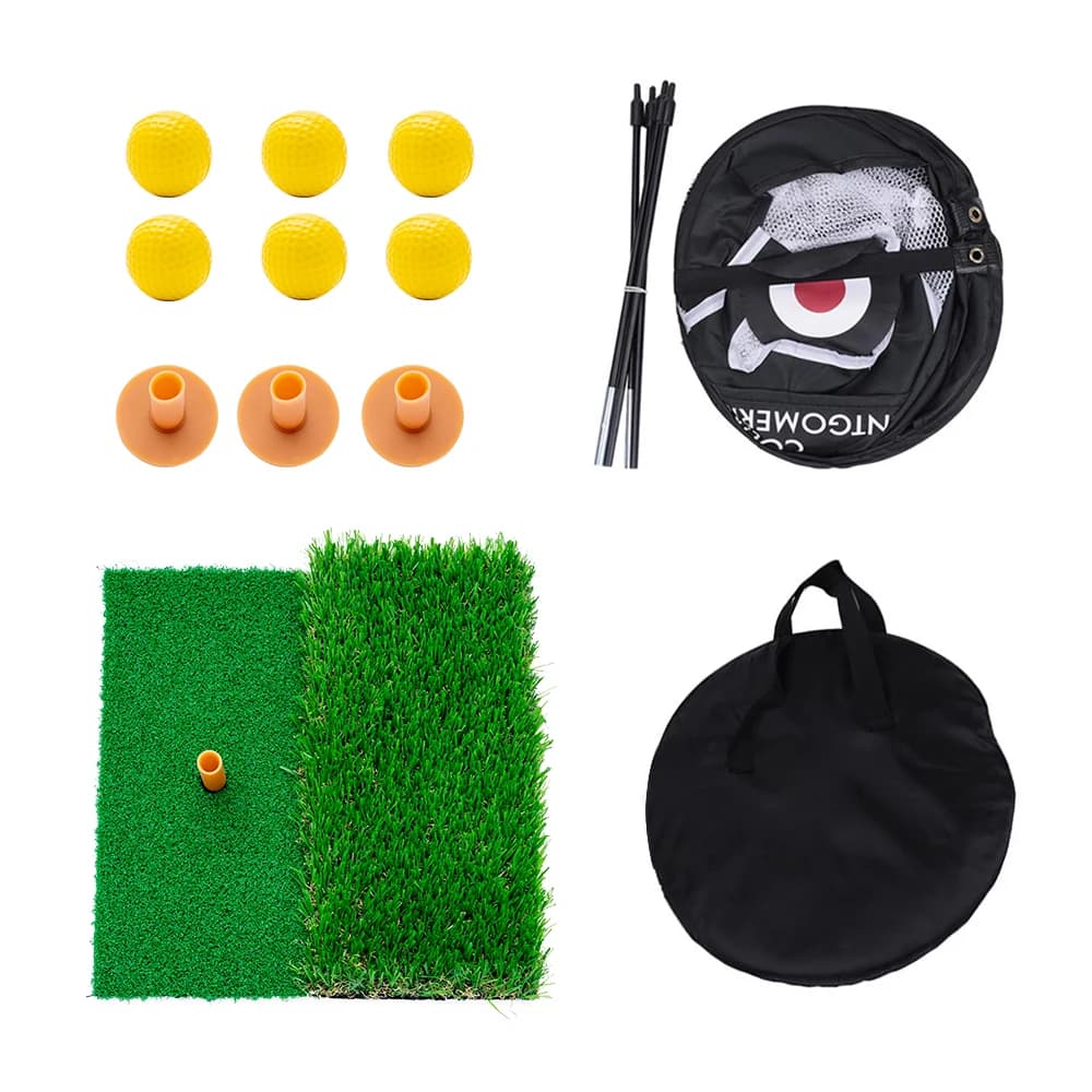 Rete da golf all'ingrosso con tee a sfera e tappetino in fibra di vetro e tessuto a rete 32x27,5x22 pollici