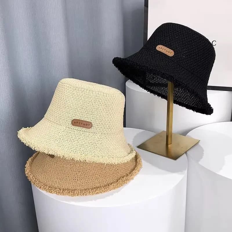 Cappello da pescatore estivo sottile da donna per protezione solare, cappello da spiaggia alla moda, cappello anti-UV da donna stile casual