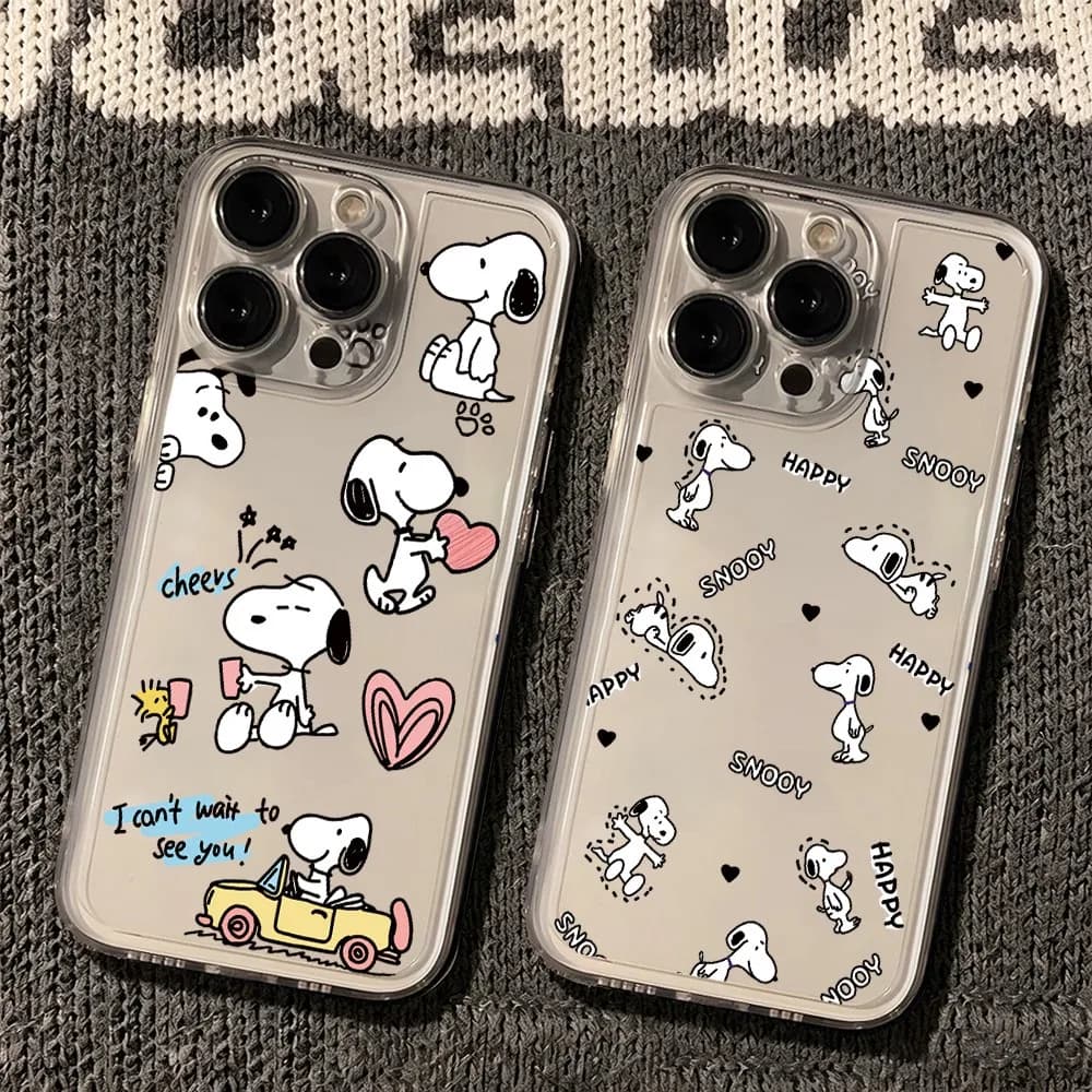HOT Phone Case For Samsung S26 S25 S24 S23 S22 S21 S20 FE Note20 Plus Ultra Lite Edge 5G Clear Soft TPU Cartoon Dog S-Snoopys