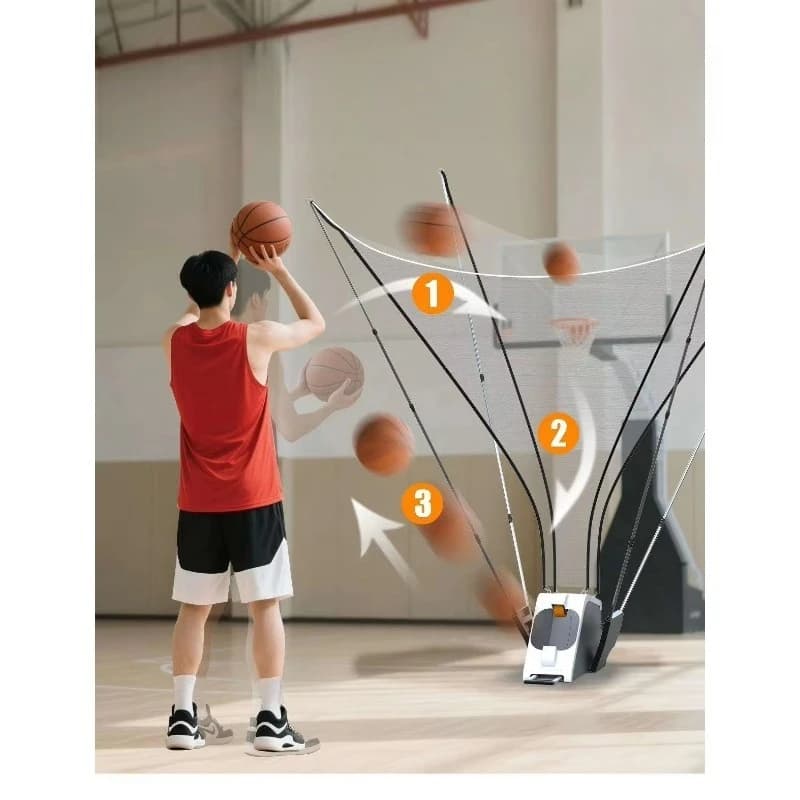 Movable Solo Automatic Basketball Rebounder Shot Trainer Battery Powered Basketball Shooting Machine for Home Indoor Outdoor