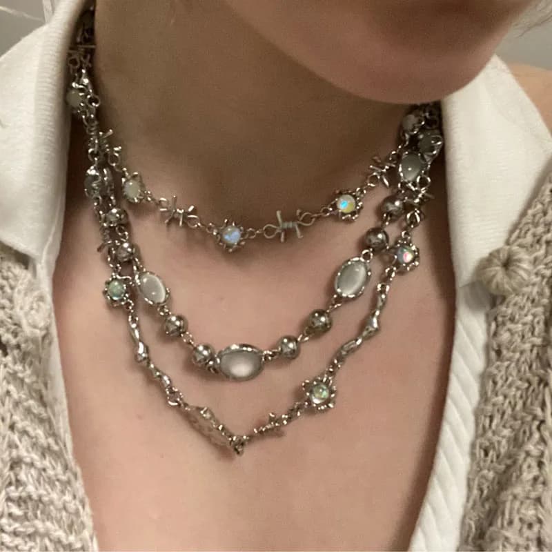 Collane con ciondolo vintage Kpop Y2K per donna, collana punk gotica con zirconi a forma di cuore e croce, collana girocollo con nappe, gioielli regalo.
