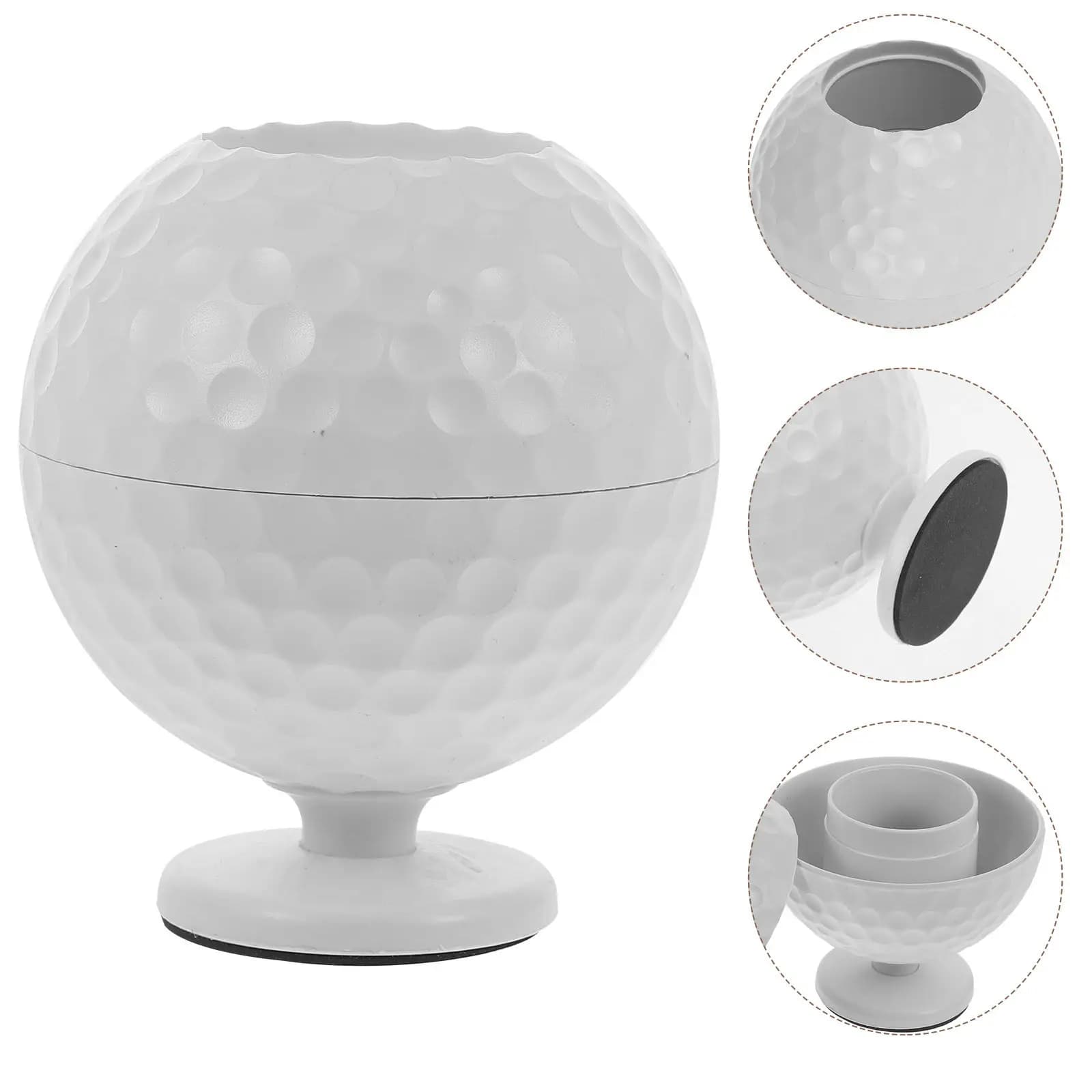 Golf Ball Shaped Pencil Cup Desktop Pen Holder Office Desk Organizer Large ABS Storage Container for Stationery Makeup Brushes
