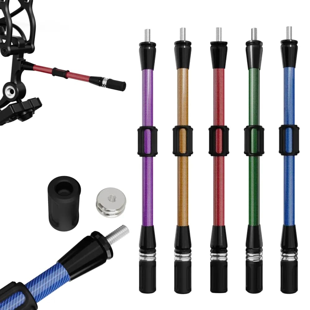 Archery Bow Stabilizer 6/8/10/12/15 Inch Carbon Balance Bar Compound Bow Damper Shooting Targeting Hunting Shock Absorption