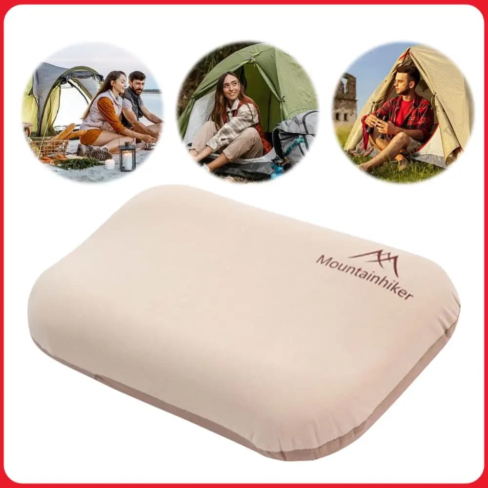 Cuscino Gonfiabile Ultraleggero ad Alto Rimbalzo, Cuscino Ergonomico Comprimibile per Campeggio, Viaggi ed Escursioni