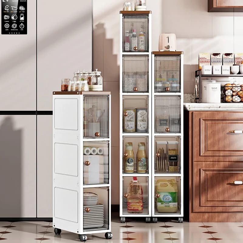 Armadietto portaoggetti con coperchio ribaltabile da 20 cm, scaffale multistrato per bagno, soggiorno e cucina, scatola porta snack