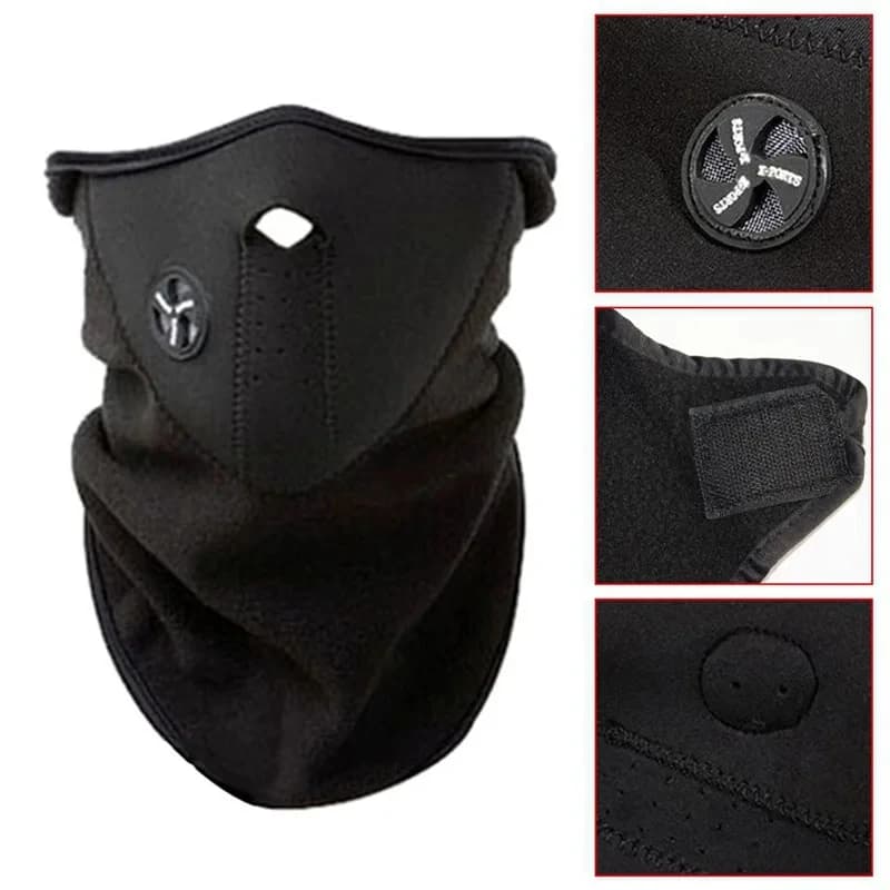 1-3pcs Winter Cycling Mask Warm Windproof Dustproof Motocycle Half Face Cover Breathable Mesh Polar Fleece Thermal Ski Face Mask