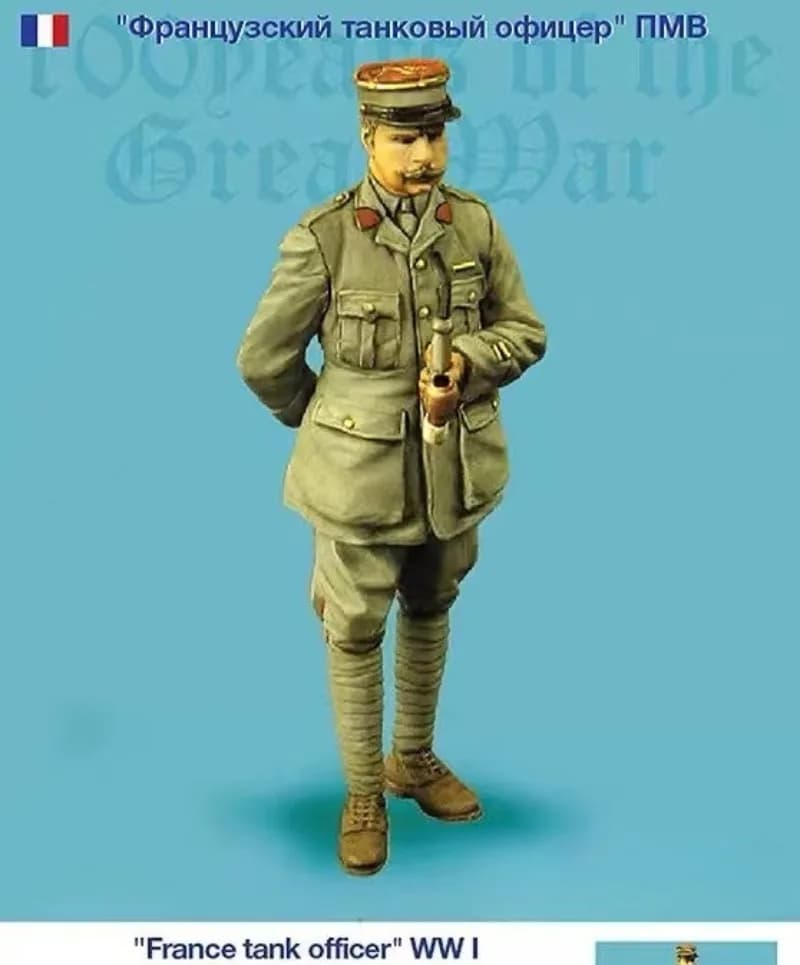 1/35 Scale Resin Figure Assembled Model Kit WW1 French Tank Officer Unassembled & Unpainted Diorama Toy 935