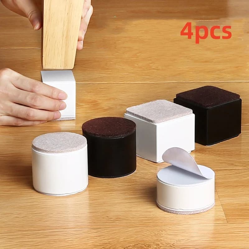4 pezzi in acciaio al carbonio per mobili pesanti, poggiapiedi rialzato, letto, divano, sedia, tavolo, piedi, resistente all'usura, tappetino antiscivolo, in acciaio al carbonio