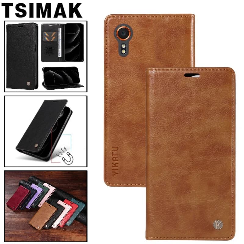 Leather Case For Samsung Galaxy A10 A20 A30 A40 A50 A70 A10S A20S A30S A50S Xcover 7 5G Magnetic Flip Wallet Card Holder Cover