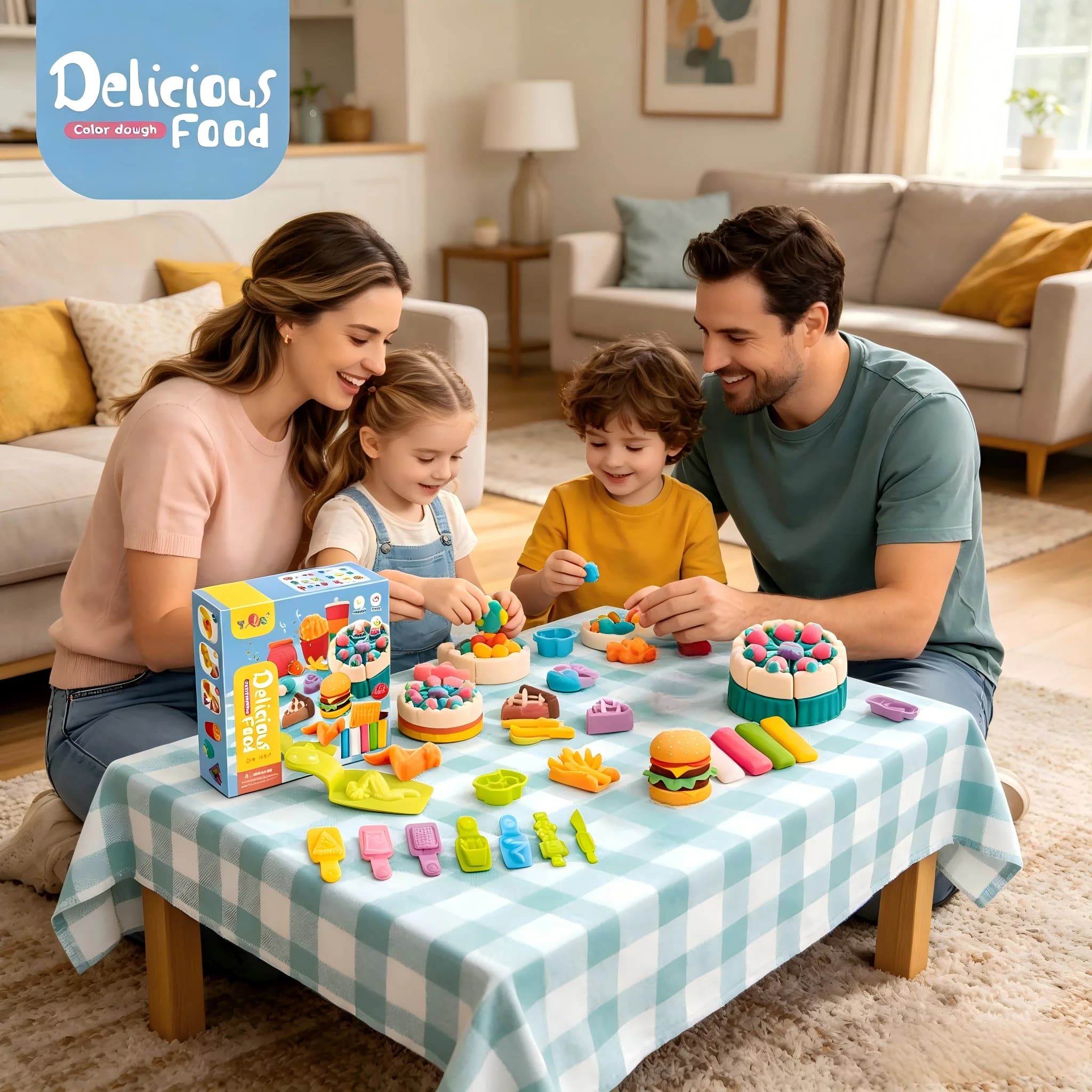 DIY Playdough Sets Gifts Cake Burger Dinosaur World Play Dough Kits Plasticine Mold Animal Ocean Modeling Clay Kit Slime Set