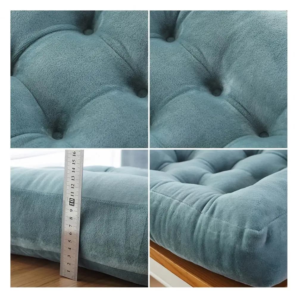 Buttock Relief Cushion Velvet Square Seat Cushion 16x16 Inches Plush Thick Chair Pad for Dining Room Soft Solid Color Floor