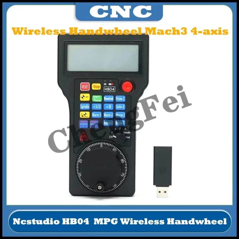 Ncstudio HB04 Mach3 Generatore di encoder ottico a impulsi 50PPR con volantino wireless MPG a 4 assi per router CNC