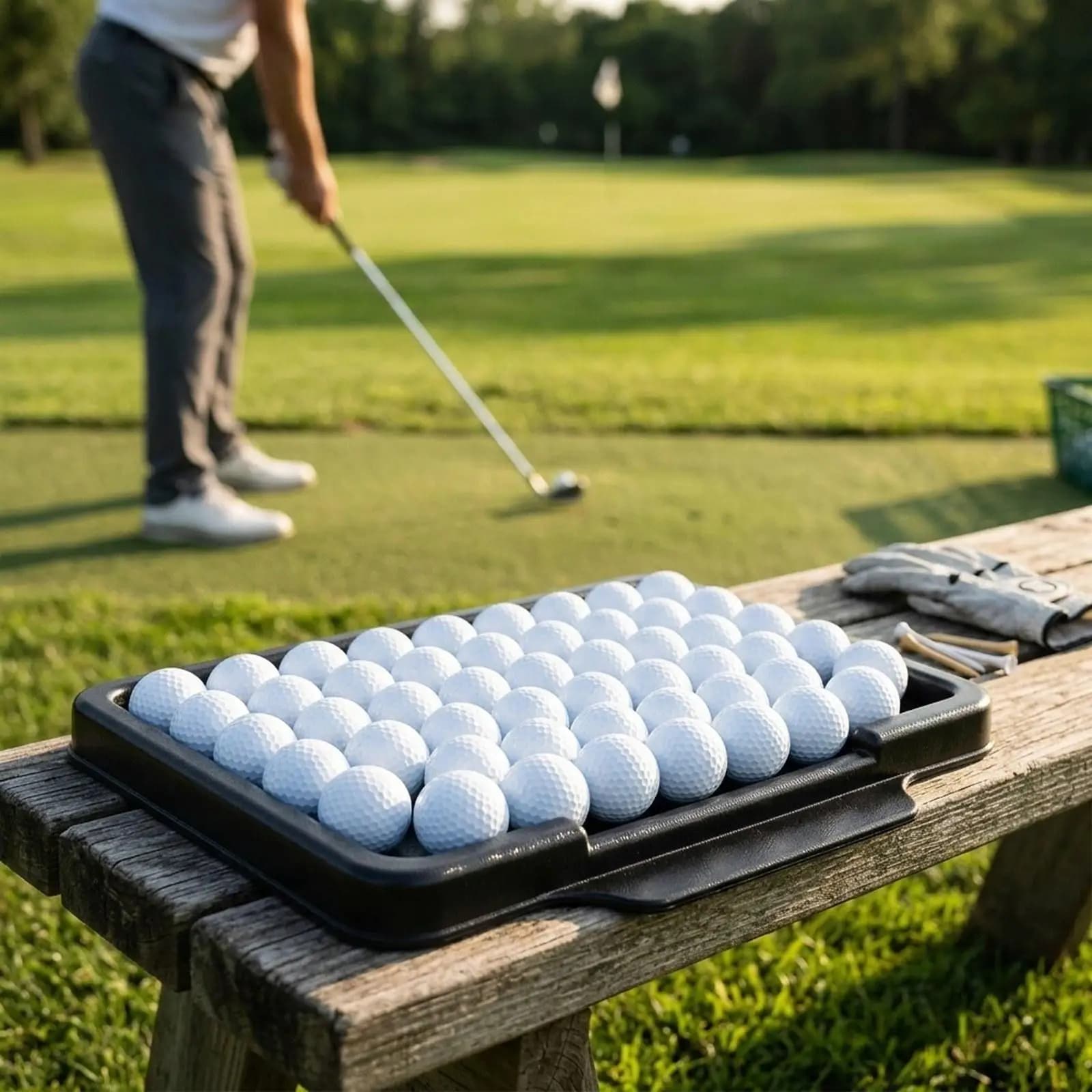 Sturdy Golf Ball Tray Plastic Holder Large Capacity for Golf Practice Net and Training Accessories