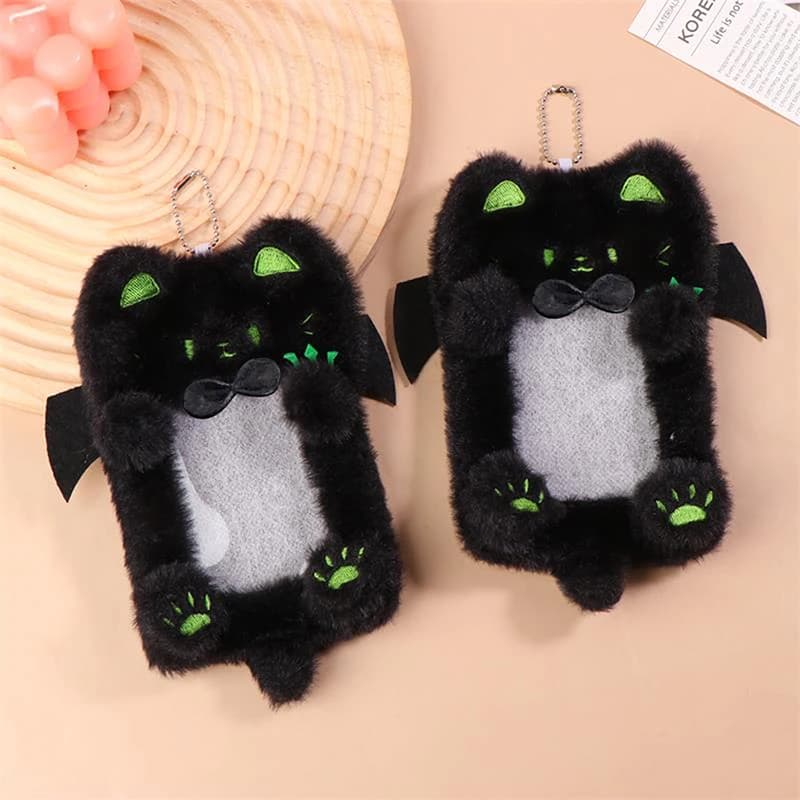 Bag Gift Cartoon Cute Black Cat Card Holder Photocard Case Keyring Pendant Idol Photo Protective Cover Student