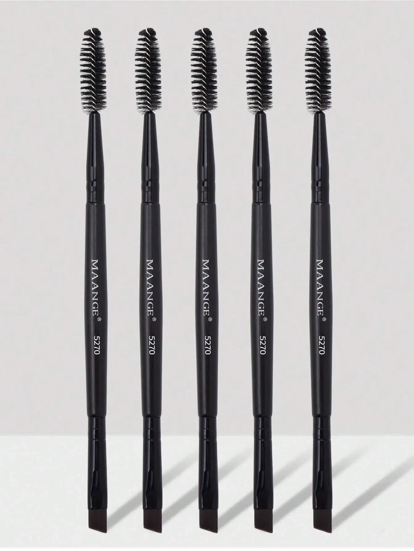 MAANGE Double Head Eyebrow Brush Set from 5 pieces, makeup tools with soft fibers for easy transport, travel brush, eyebrow brush, shading brush, spools, brush spools, gifts