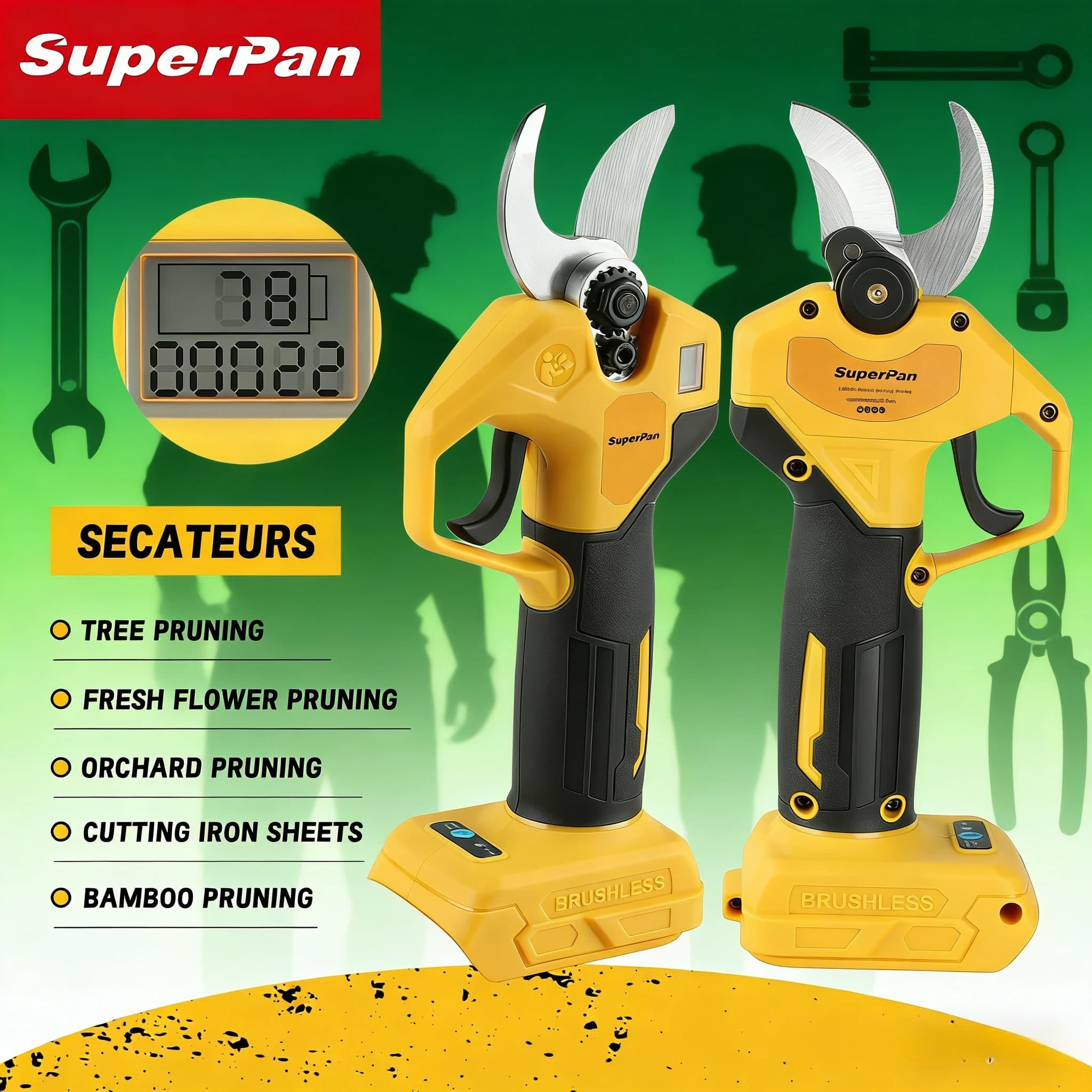Electric Power Supply, Ideal for Frutteto and Garden Works, Compatible with DeWalt Battery 20V